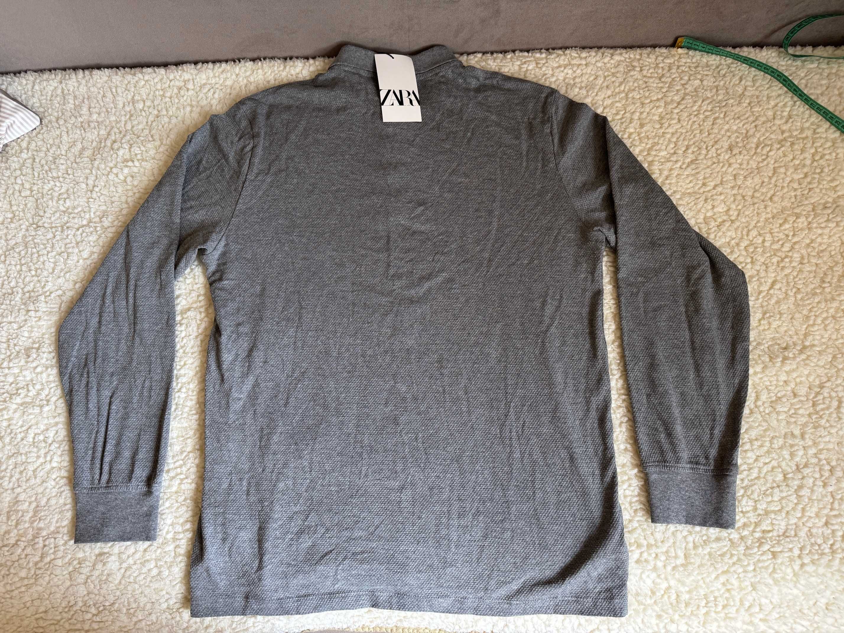 Koszulka polo longsleeve męski Zara L, nowa z metką