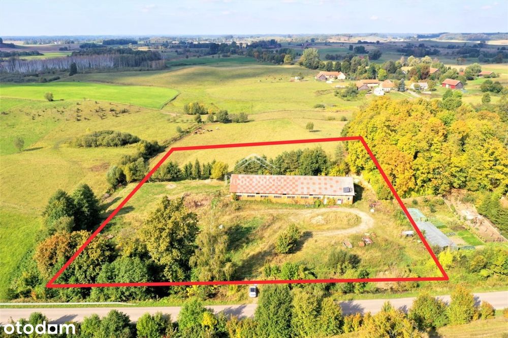 Budynek gospodarczy 517 m2 na działce 1ha Giże
