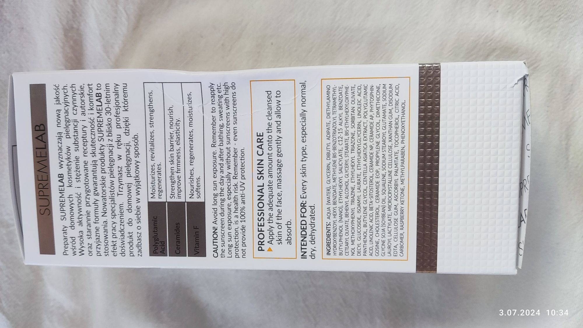 Bielenda satynowy krem spf50 ceramidy