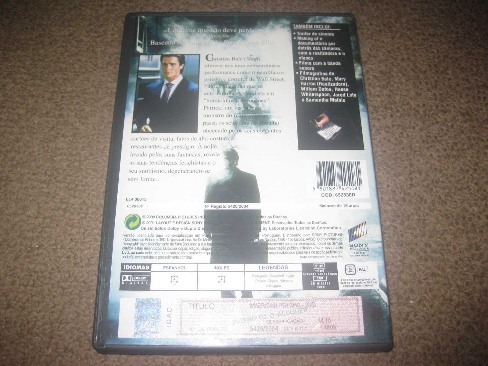 DVD "American Psycho" com Christian Bale/Raro!