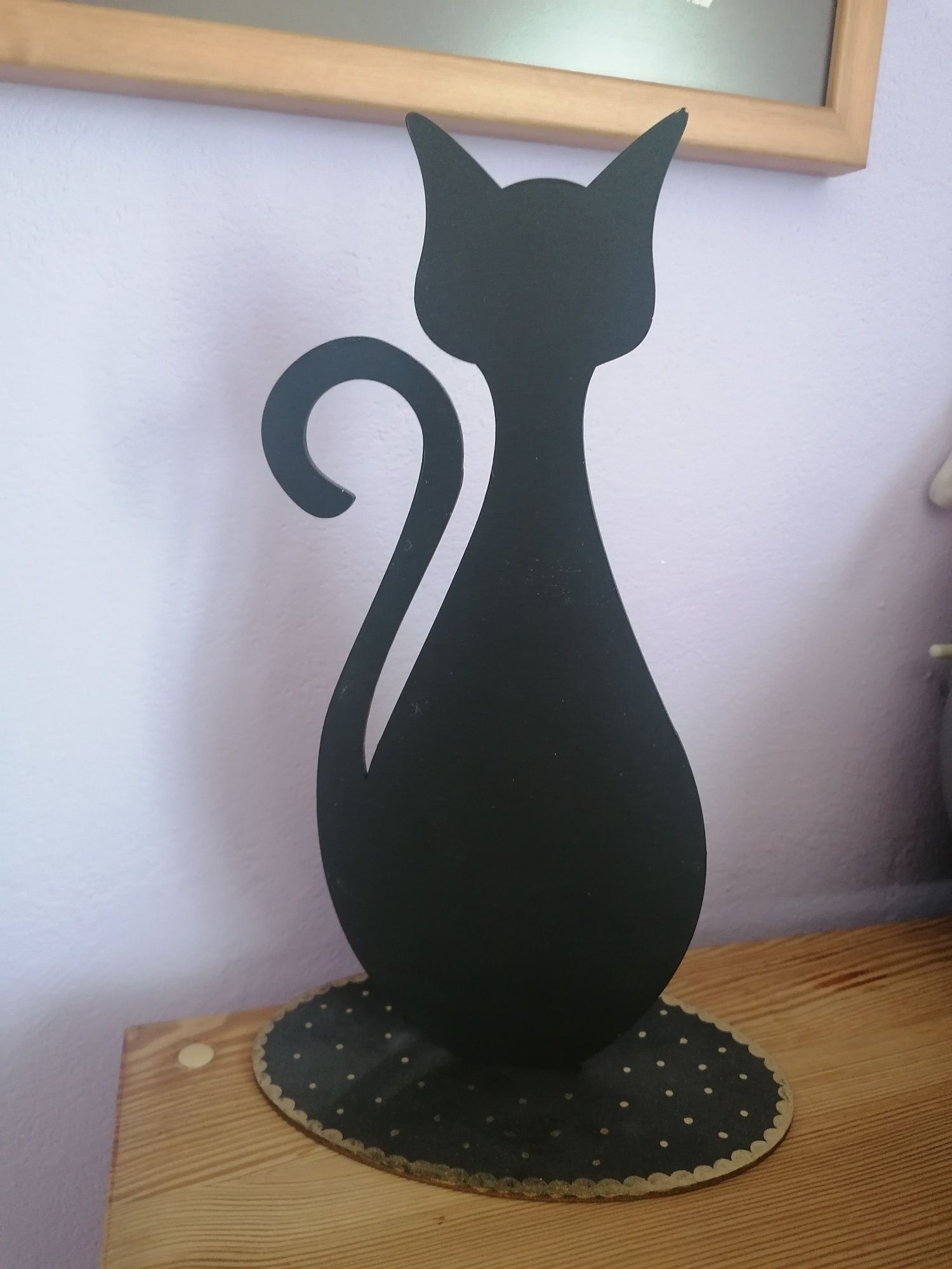 Kot kotek drewniany figurka dekoracja rękodzieło