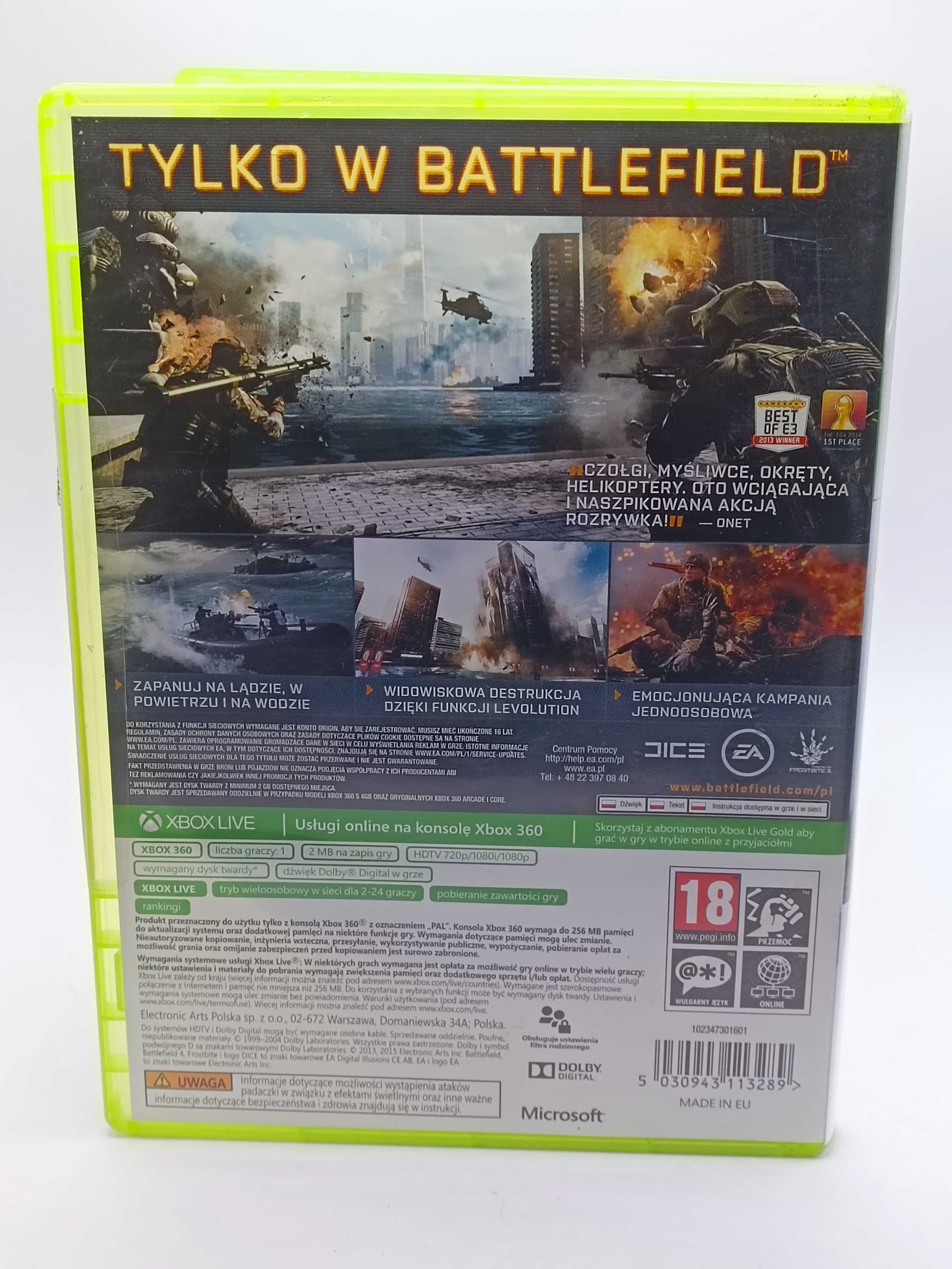 GRA Battlefield 4 PL Dubbing 2CD NA XBOX 360 CLASSICS 108/02/25s