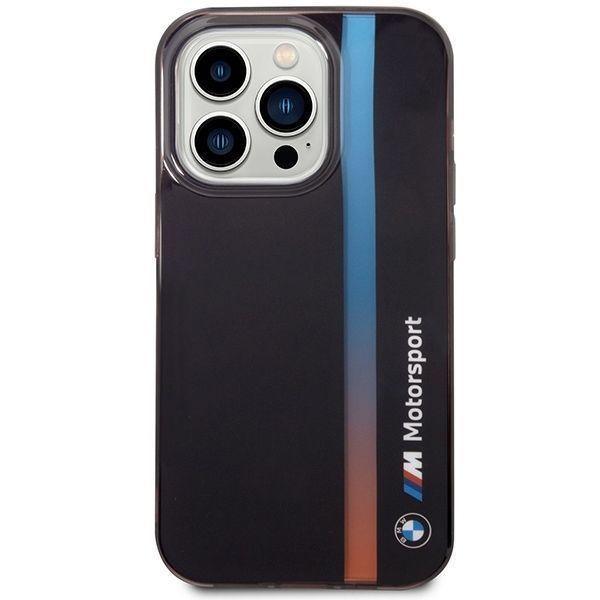 Etui BMW Tricolor Stripe do iPhone 14 Pro 6,1" - Czarny