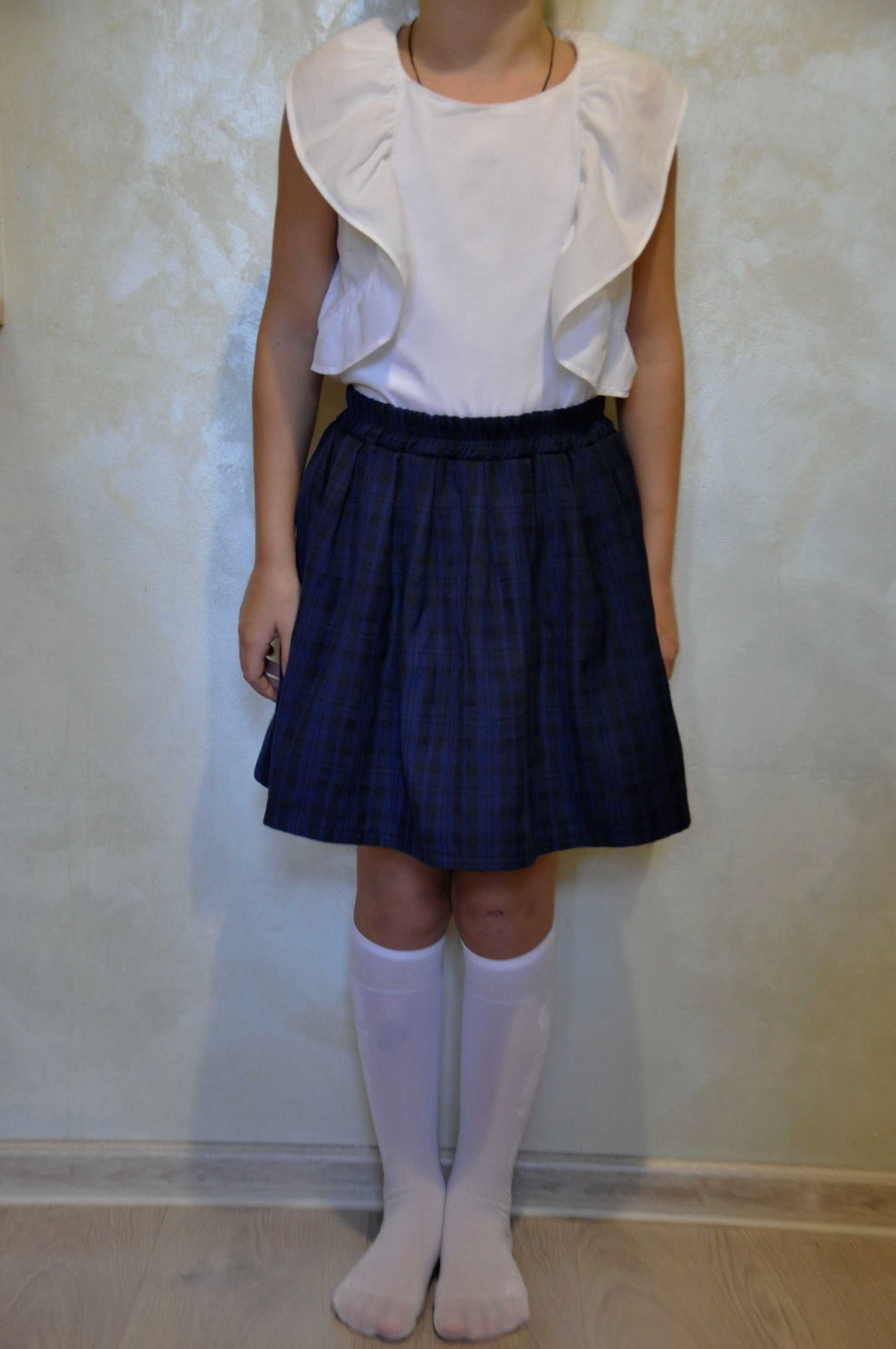Літня шкільна форма на дівчинку 1-2 клас. Блузка і спідниця