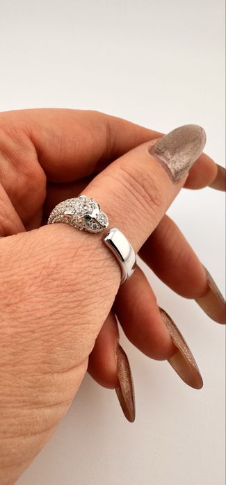 Золота каблучка біле золото кішка