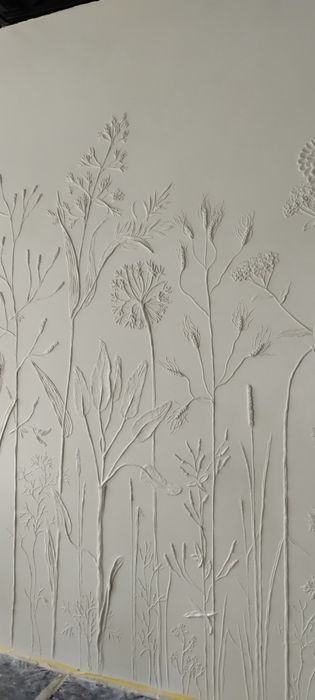 Барельєф Ботанічний барел'єф Ліпнина на стінах Розпис стін