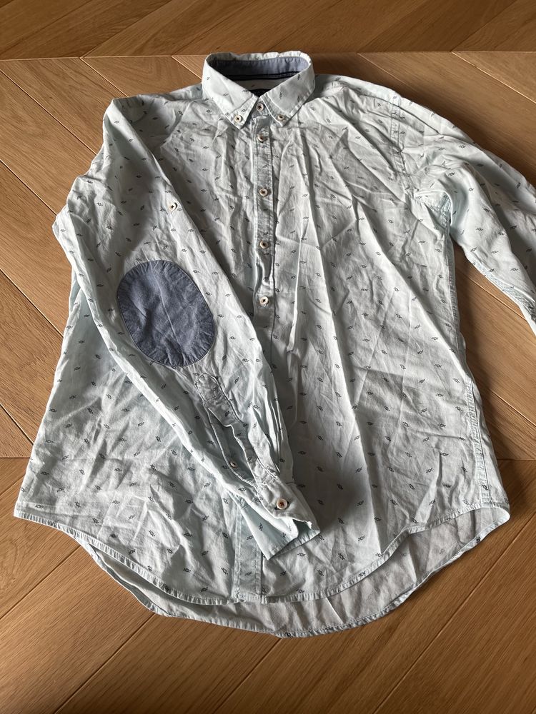 Koszula męska Zara Slim Fit M długi rękaw Idealna Bawełna 100%