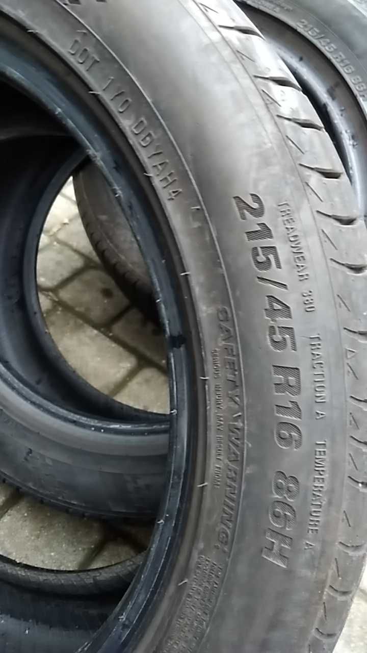 opony jak NOWE 4 szt .215/45/16 86 H Kumho