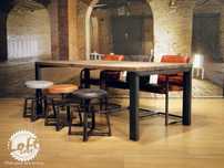 Stół loftowy industrialny ze stali i drewna Classic LOFT stare drewno