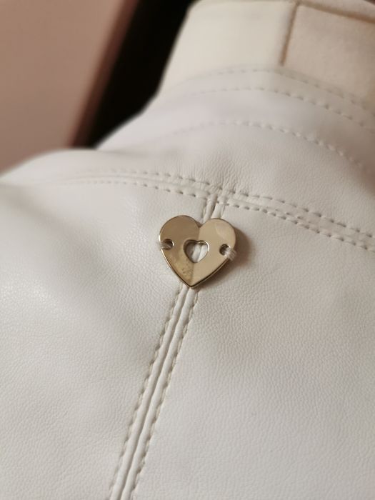 Kurtka Twinset skóra eco skórzana biała 36 S 38 M katana narzutka