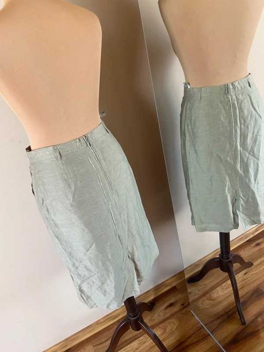 M l. Gerry weber spodnica midi do kolan pastele krem bez khaki len