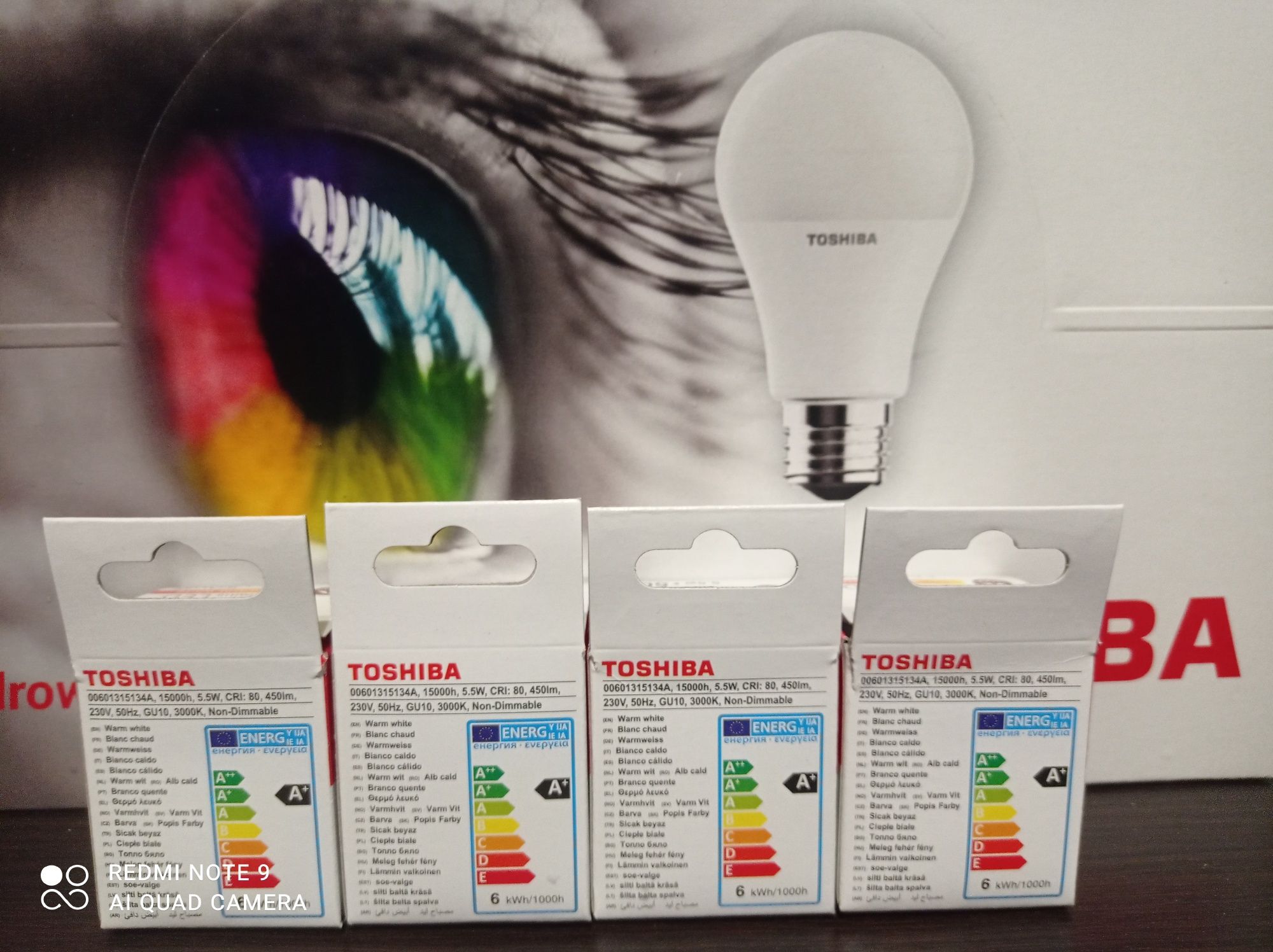 Żarówka LED TOSHIBA GU10 5,5W 450lm b.ciepła
