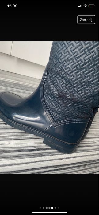 Kalosze kozaki granatowe Tommy Hilfiger