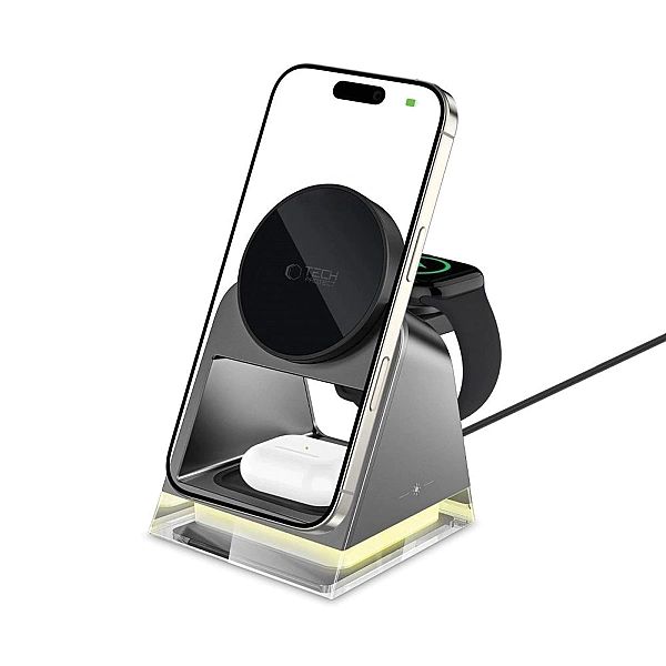 Ładowarka bezprzewodowa Tech-Protect QI15W-A43/3w1 z MagSafe do urządz