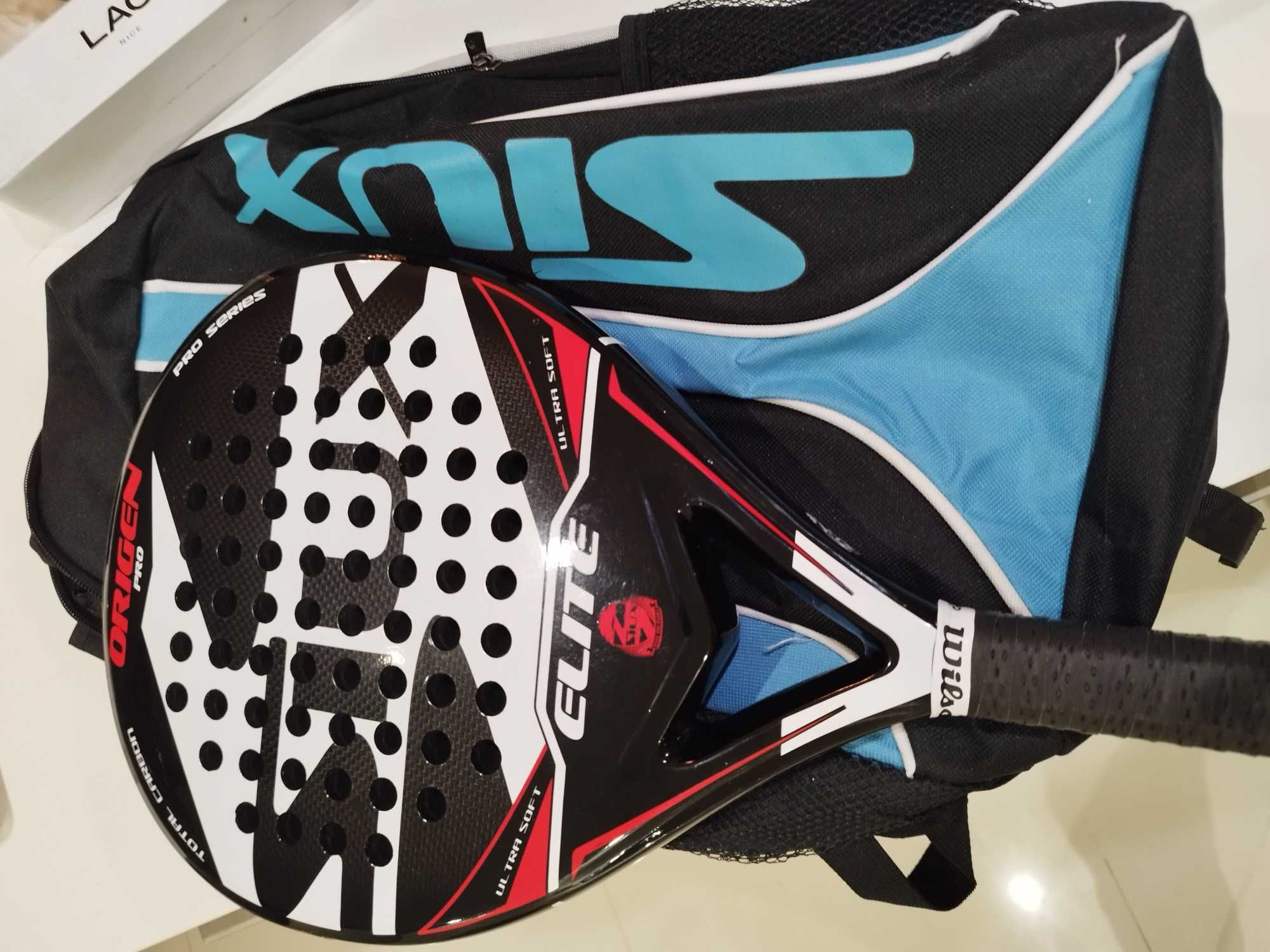 Raquete Padel Siux Elite Pro 2.0 Red, como Nova, Usada 1 Vez + Mochila