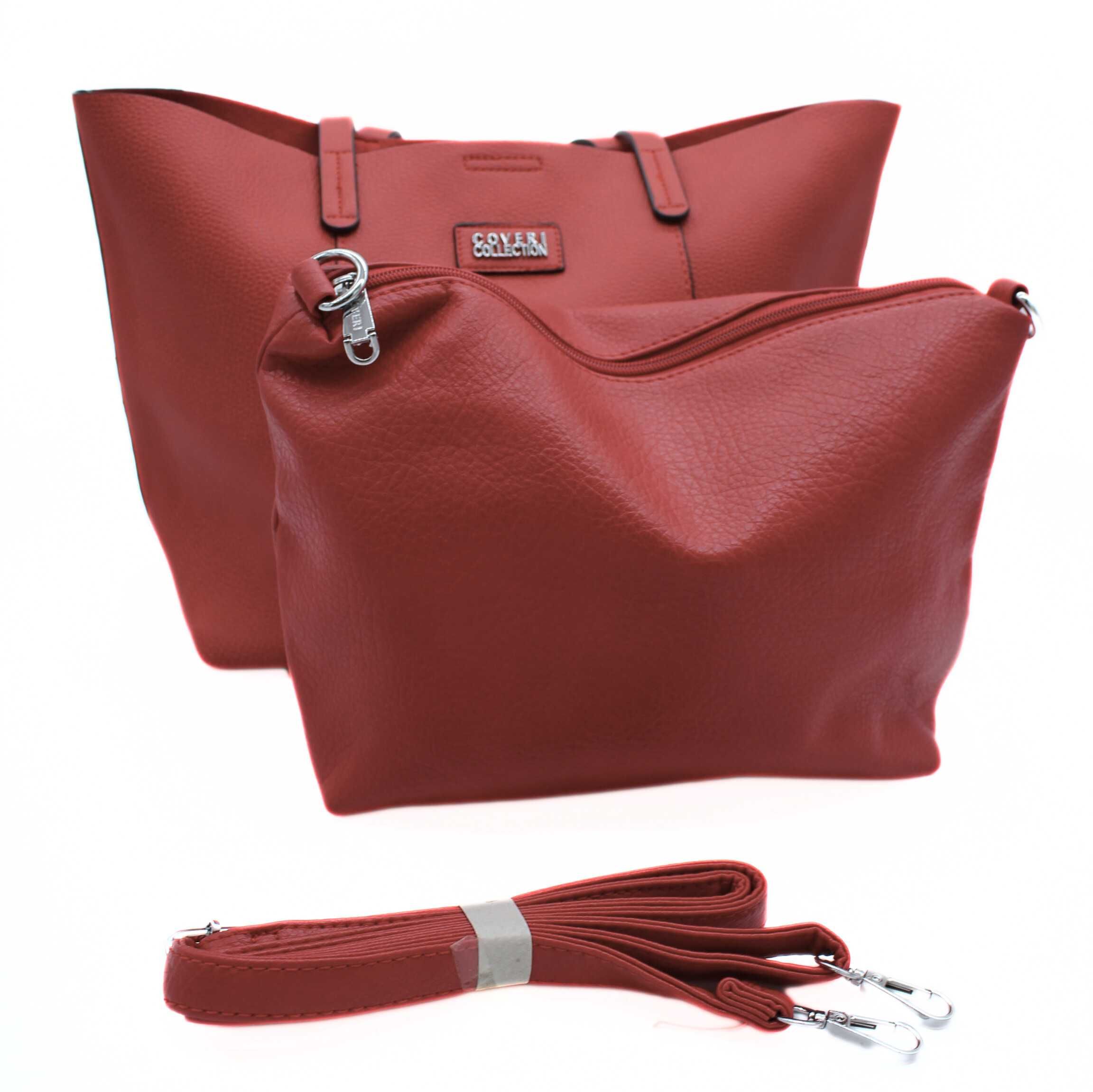 Czerwona torebka damska shopperka Coveri Collection CC5155-2