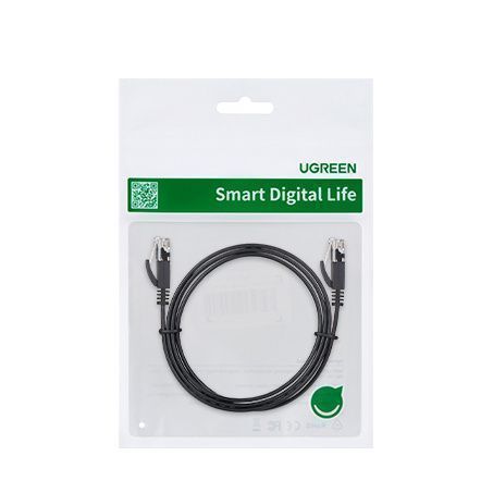 Ugreen Płaski Kabel Sieciowy Lan Ethernet Cat. 6 0,5M Czarny (Nw102)