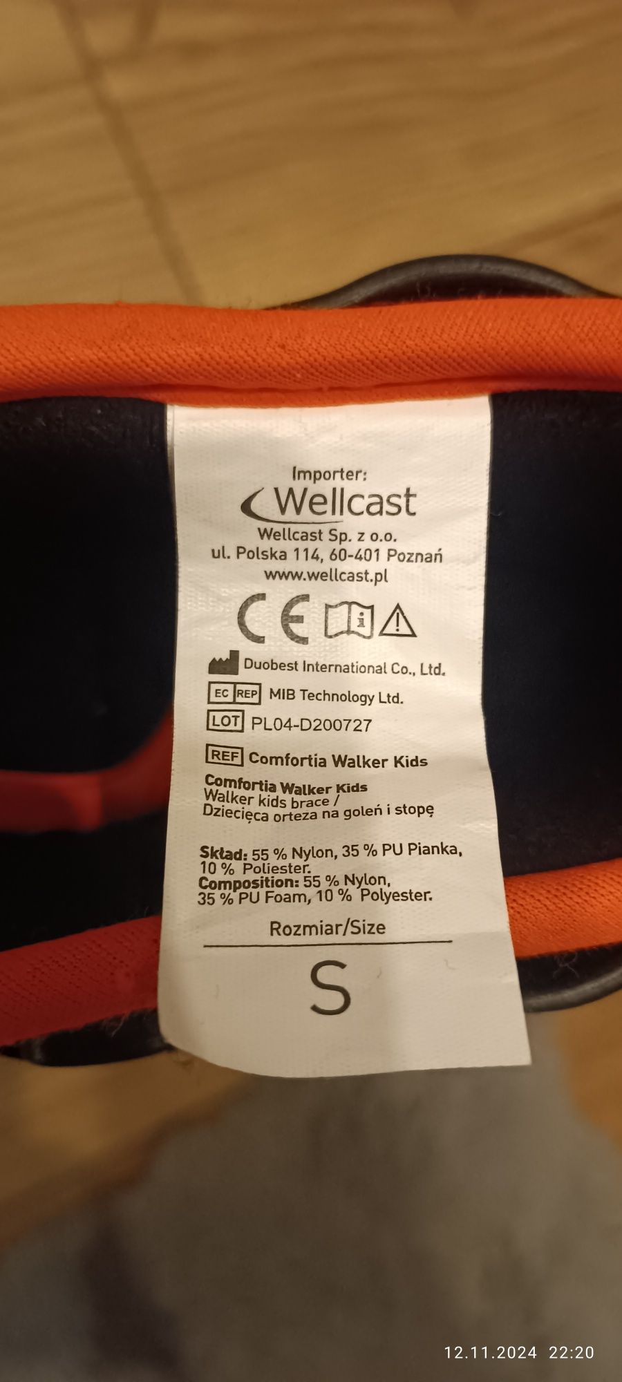 Orteza, stabilizator dziecięcy golenia i stopy r. S