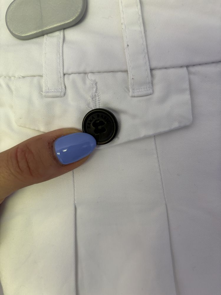 Zara basic chinos chinosy białe materiałowe eleganckie spodnie 40 L