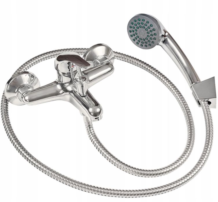 Bateria Wannowa Prysznicowa Ścienna Kran Wannowo Natryskowa Chrom