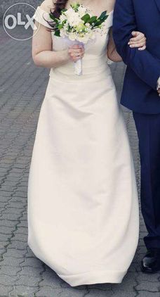 Suknia ślubna MARGARETT FABRIZIA klasyczna prosta 36 S ecru