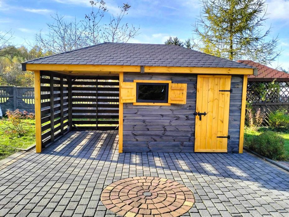 Domek narzędziowy z drewutnią Puszczyk 3x5m