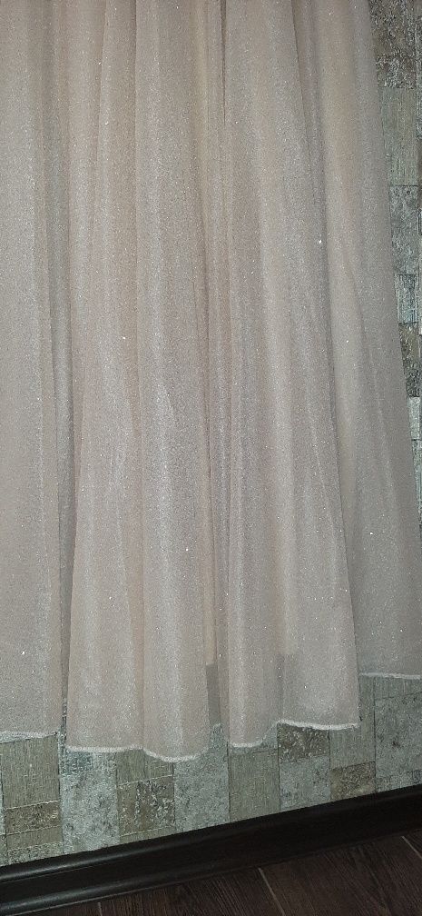 Платье вечернее  в пол , бежевое с блёстками 48 размер