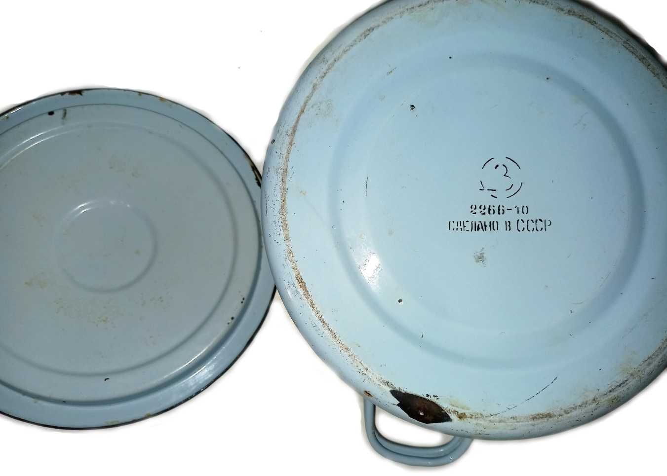 Ведро с крышкой Большая эмалированная кастрюля СССР Хоз инвентарь