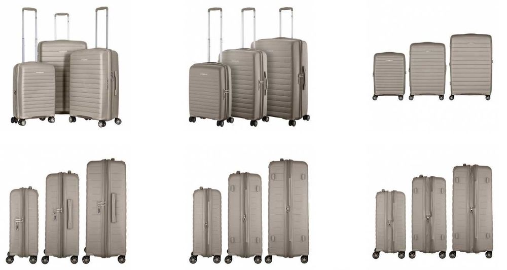 Набір валіз 2E, Aero, поліпропілен, (L+M+S), TSA, 4 колеса, EXP,-19.9%