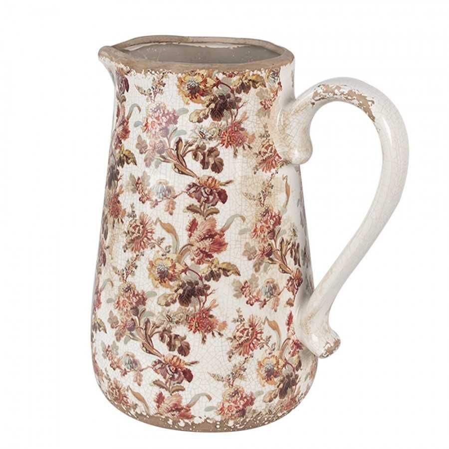 Dzbanek ceramiczny w kwiatki retro 6CE1651L