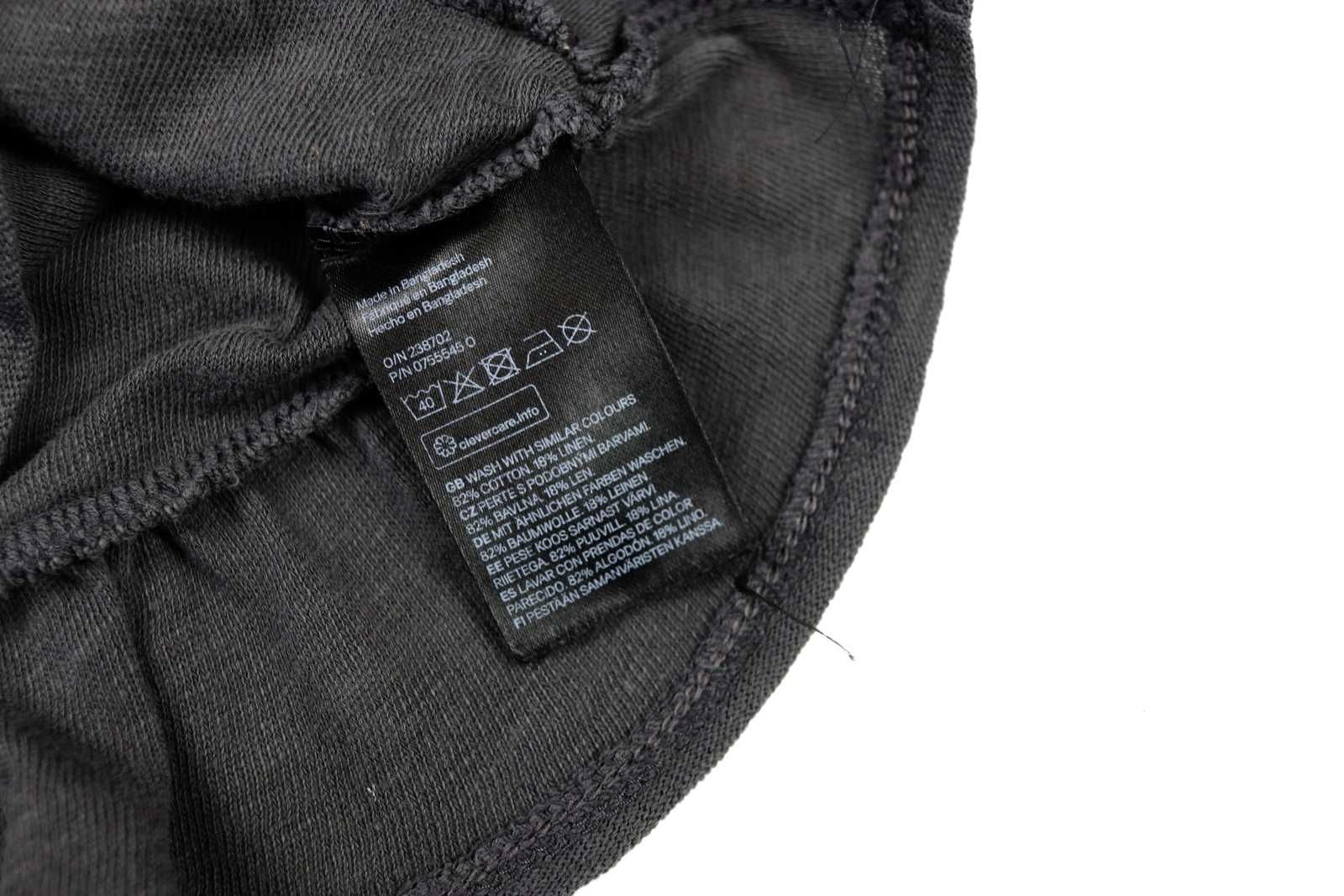H&M koszulka luźna ciemno szara falbana 80 cm