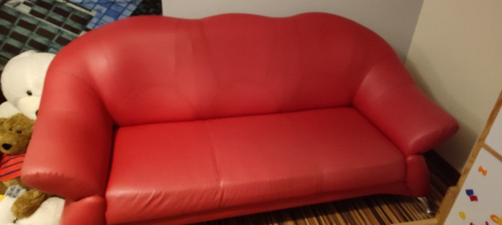 Sofa i dwa fotele eko skóra