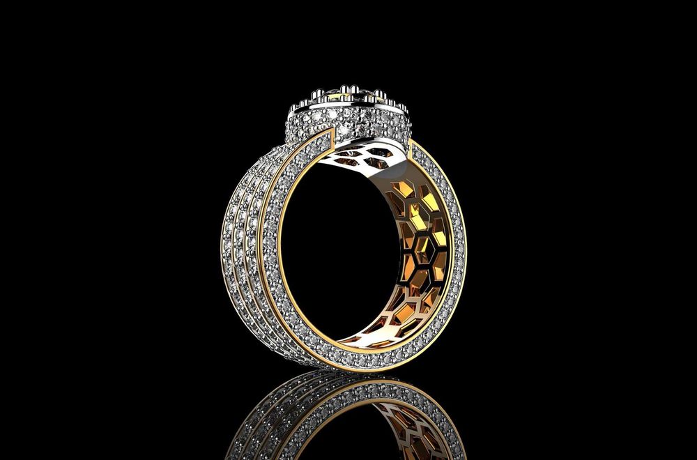 Sygnet złoty z brylantami ~3.00ct