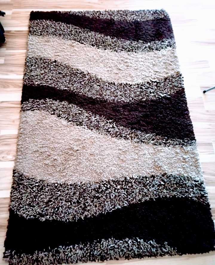 Dywan Shaggy w odcieniach szarości czarny biały 100x200 cm