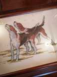 Quadro cães caça em ponto de cruz