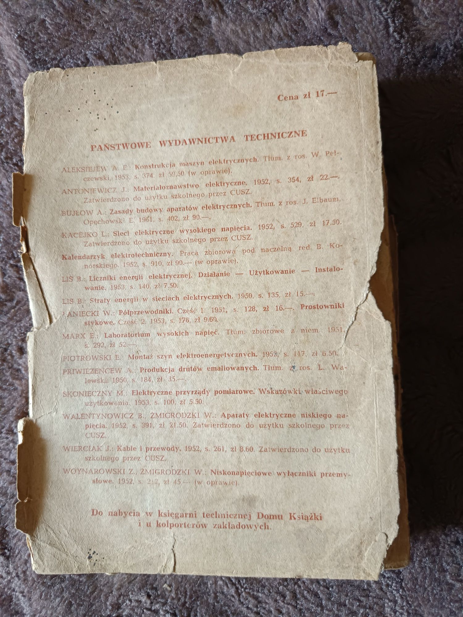 Zasady projektowania sieci elektroenergetycznych niskich napięć, 1953
