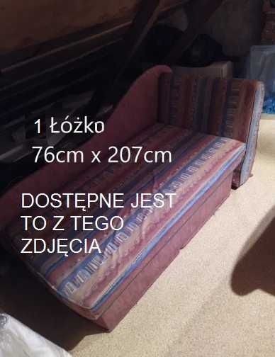 Łóżko 76 x 207 80x200 1 szt. rozsuwane narożne tapczan  tapicerowane