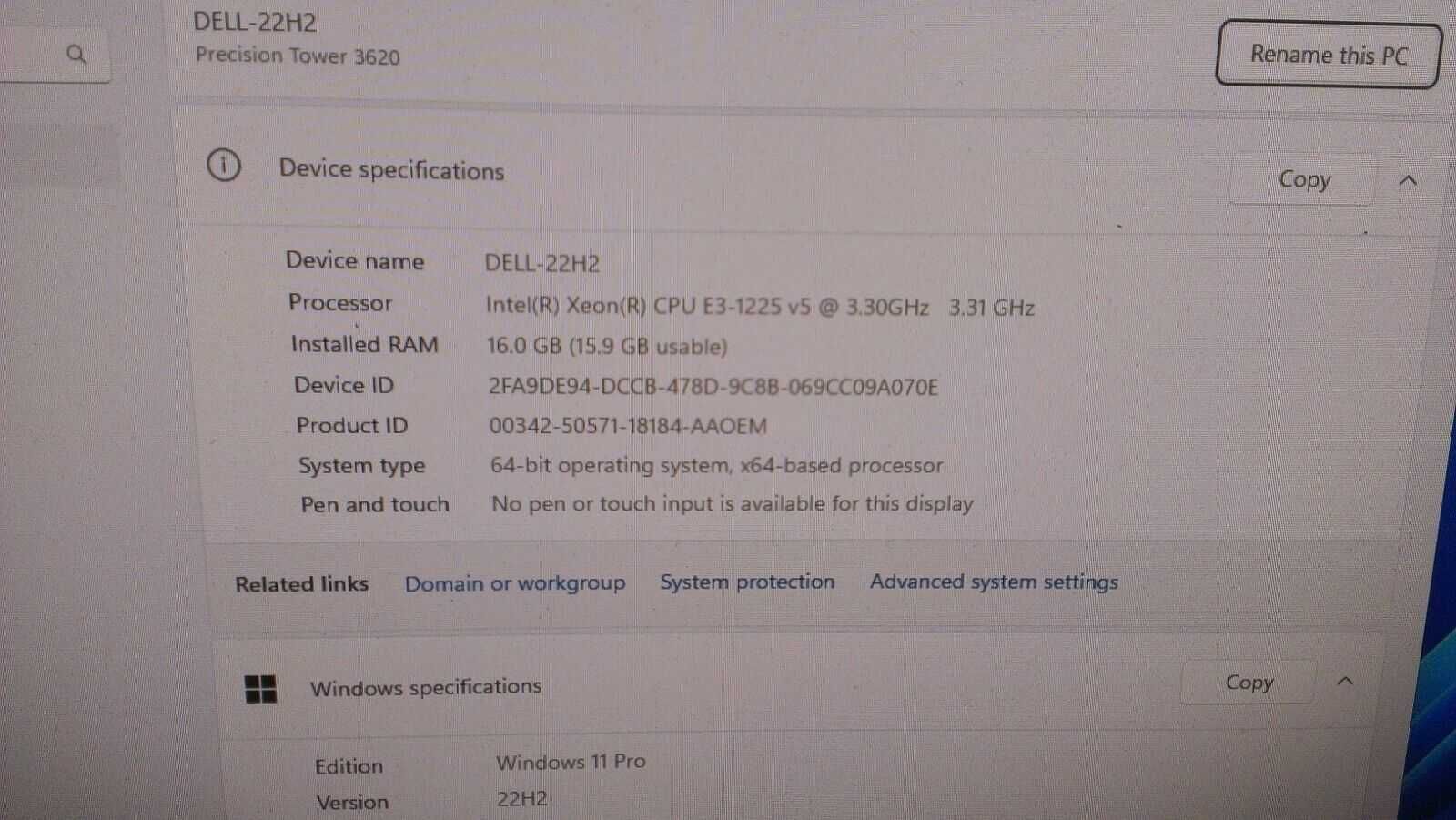 Dell Precision Tower 3620, Xeon E3-1225 v5 3.3Ghz, 16Gb Ram, 1TB HDD