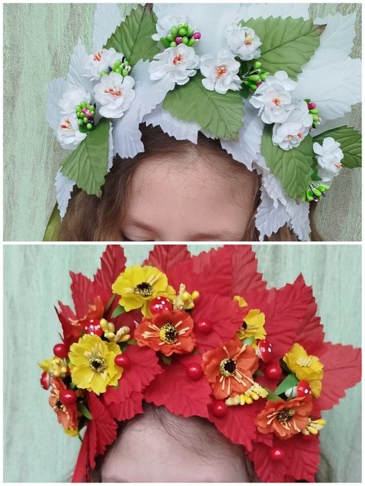 Бантики в школу резинки заколки, український осінній віночок, обруч