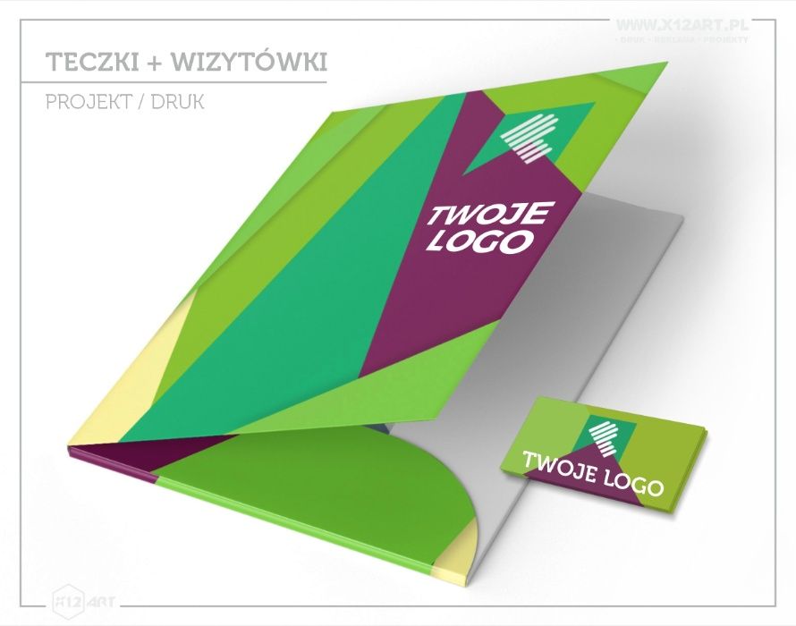 Teczki, wizytówki TWOIM LOGO Reklama firmy Drukarnia+Projekt