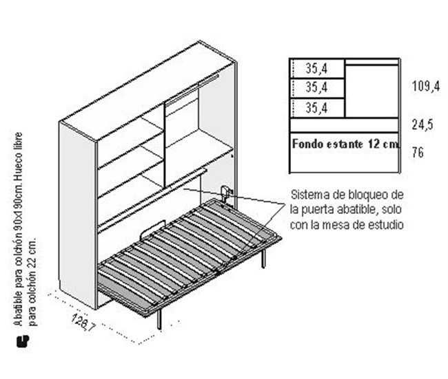 Cama abatível com Roupeiro