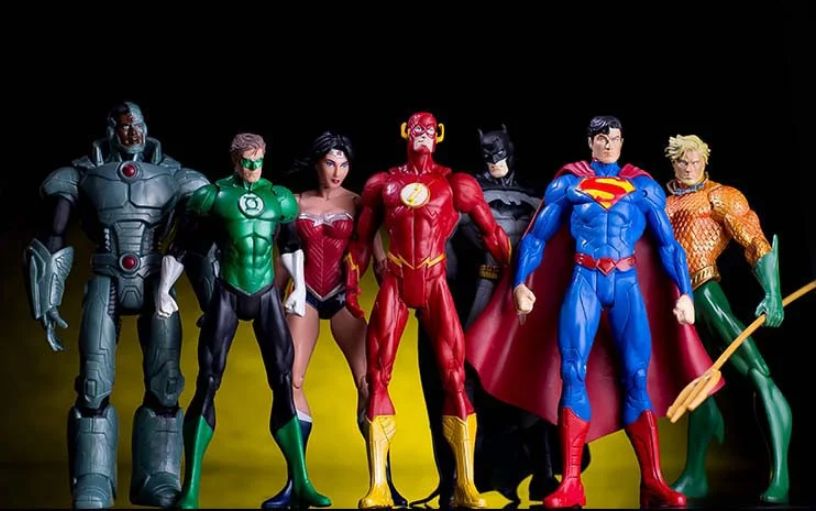 Набор супергероев 7в1 Лига Справедливости Супермен, Бэтмен (AL01)
