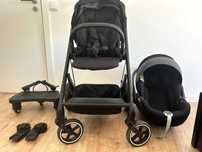 Carrinho Cybex Balios S+Ovo+Skate (para segundo filho)+Capa de chuva
