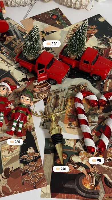 Іграшки на ялинку новорічний декор машинка з ялинкою ельфи лускунчик