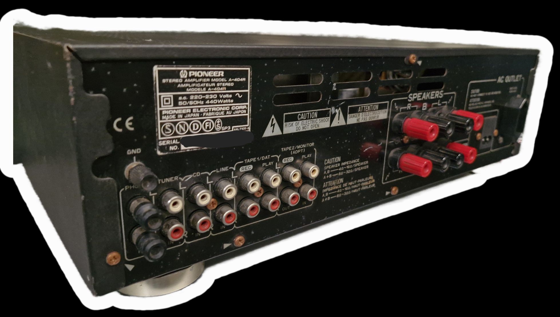 Amplificador Pioneer A-404 R - Made in Japan