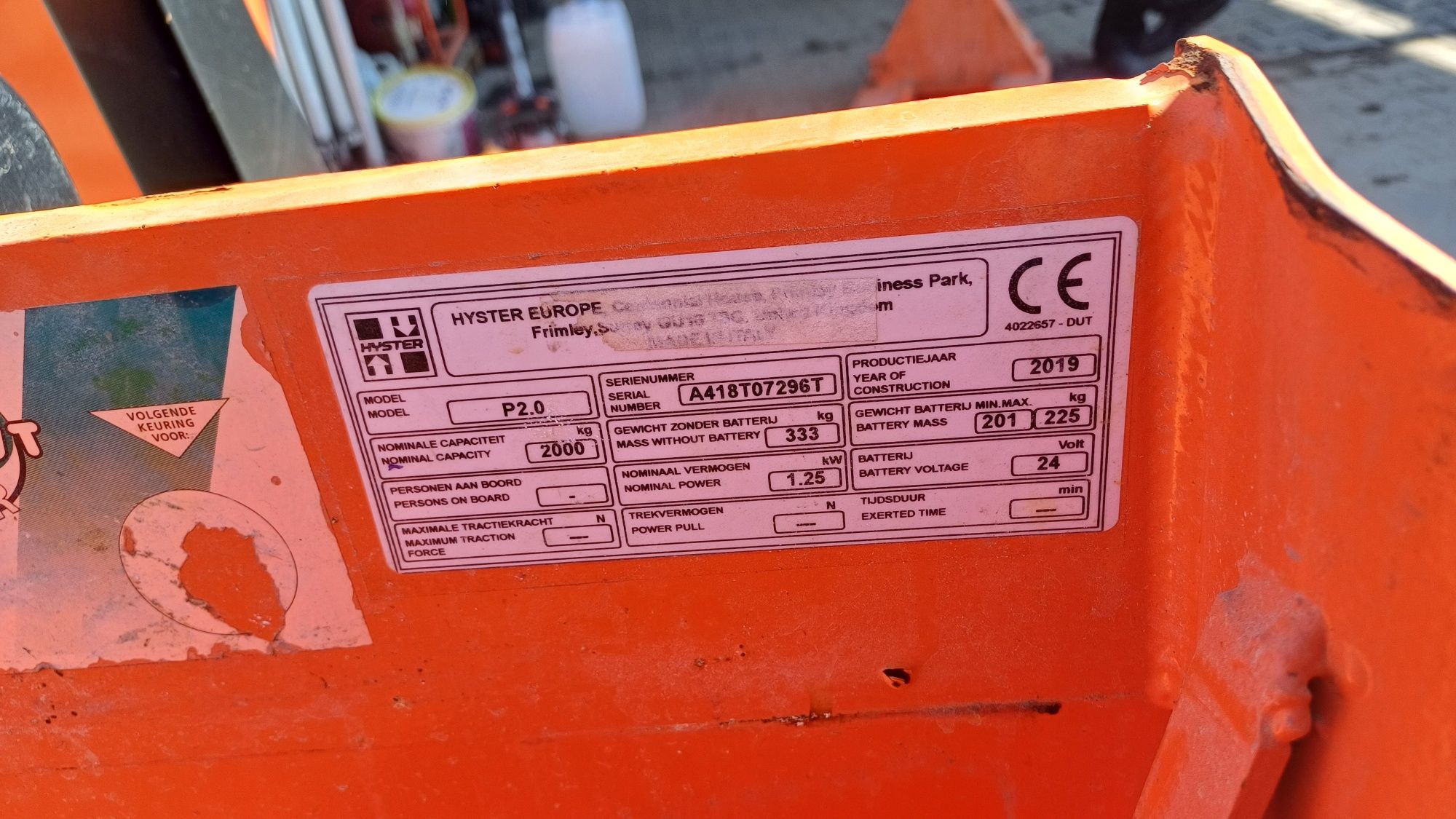 Elektryczny wózek paletowy Hyster P 2.0