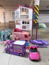 Barbie - Dreamhouse, Camper, Foodtruck, Cabriolet, 3 konie