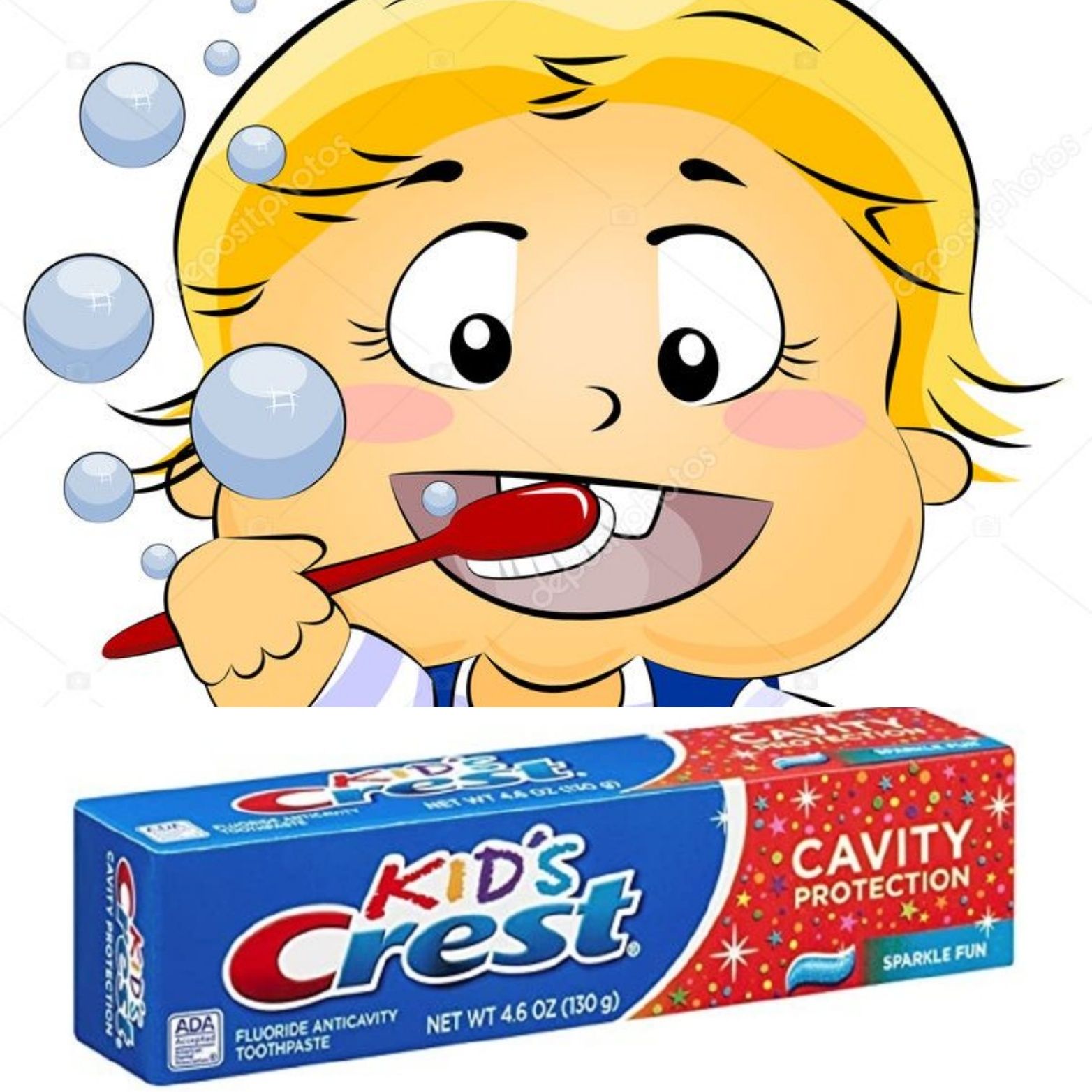 Детская зубная паста ОПТ с 2-х лет 130 грамм Crest Kids Cavity-USA