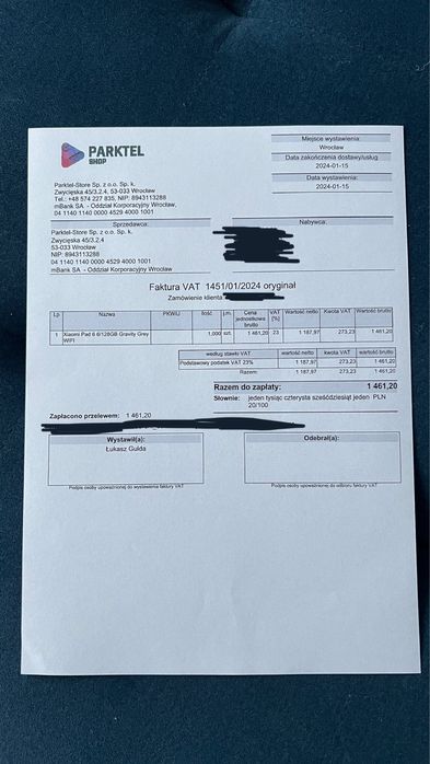 Xiaomi Pad 6 6/128 GB – jak NOWY!