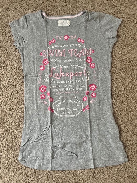 Koszulka h&m szara napisy s
